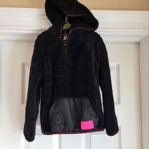 Calvin Klein Girls Youth Fleece  Pullover Hoodie, Quarter-Zip - Black